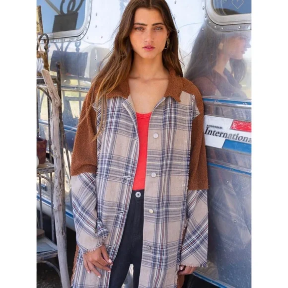 New. POL Mixed Fabric Jacket - Picture 1 of 4